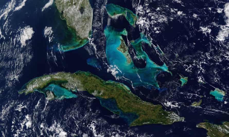 In December 2018 Terra satellite captured this image of the narrow, watery boundaries that separate the US, Cuba, and the Bahamas