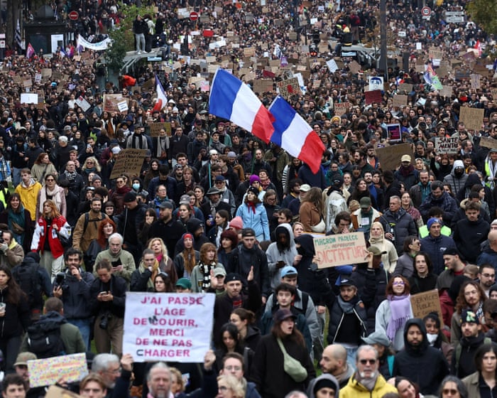 Thousands march in Paris and other French cities as protests take place across Europe – Europe live