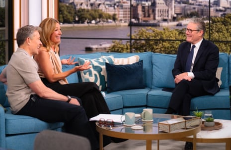 Keir Starmer (right) on ITV’s This Morning with presenters Ben Shephard and Cat Deeley