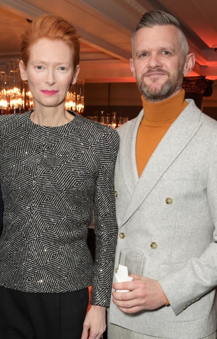Roberts with Tilda Swinton, as she receives a BFI Fellowship in March 2020.