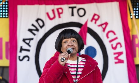 Diane Abbott at a rally against racism, Islamophobia, antisemitism and fascism