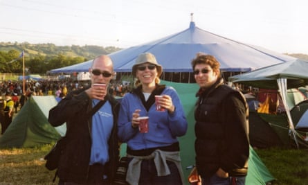 Dorian Lynskey and friends at Glastonbury 2003.