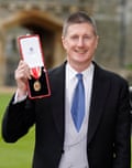 Sir Robert Chote with knight bachelor award