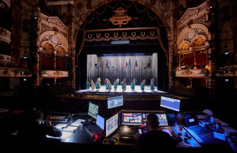 The technical rehearsal of a new production of Wagner's The Valkyrie, directed by Richard Jones for the English National Opera at the Coliseum, London