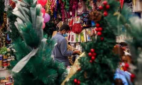 Christmas decorations on sale in Riyadh