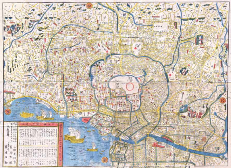 An 1849 map of Edo showing the city’s waterways