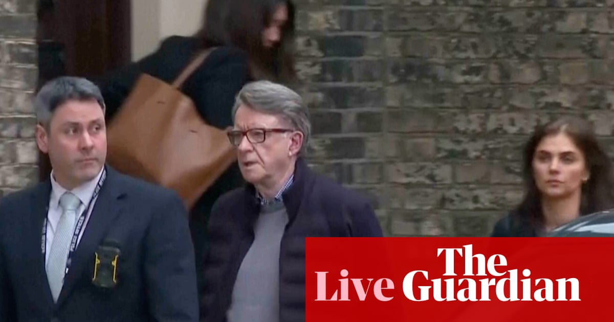 Mandelson complains arrest followed ‘baseless suggestion’ he was about to flee the country – UK politics live