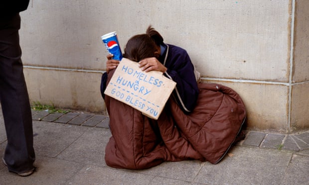 Young homeless person