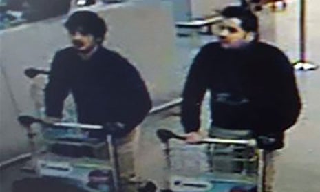 The two men police believe attacked Brussels airport on Tuesday.