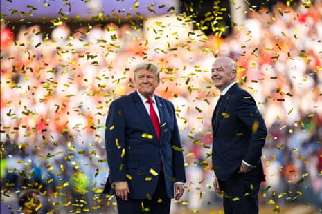 Trump and Infantino on the podium