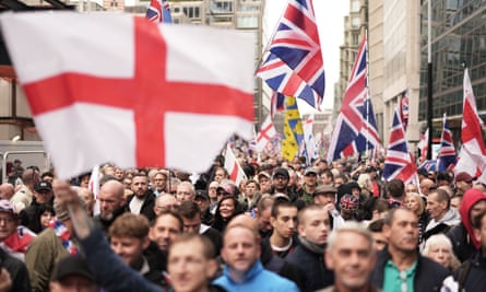 The Uniting the Kingdom demonstration in support of Tommy Robinson in London.
