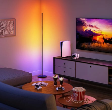 Govee Floor Lamp shown being used in a home
