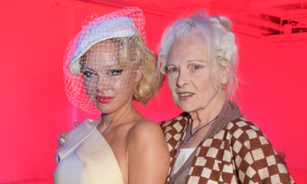 Pamela Anderson and Dame Vivienne Westwood attend the Andreas Kronthaler For Vivienne Westwood Womenswear Spring/Summer 2020 show as part of Paris Fashion Week on September 28, 2019 in Paris, France