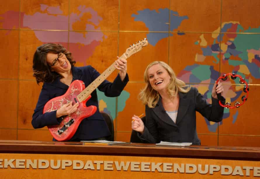 Tina Fey and Amy Poehler on Saturday Night Live's news spoof Weekend Update.