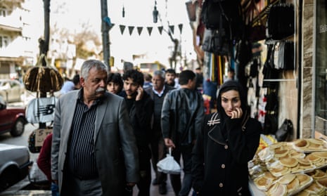 Syrian people walk in the streets of Gaziantep, Turkey