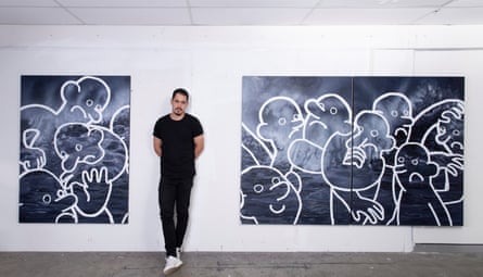 Australian artist Abdul Abdullah in the studio in 2019