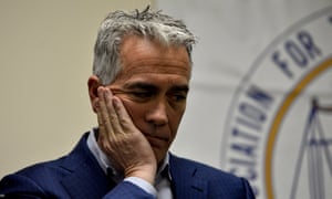 Joe Walsh, campaigning to be the 2020 Republican presidential nominee, at Urban Dreams in Des Moines, Iowa.