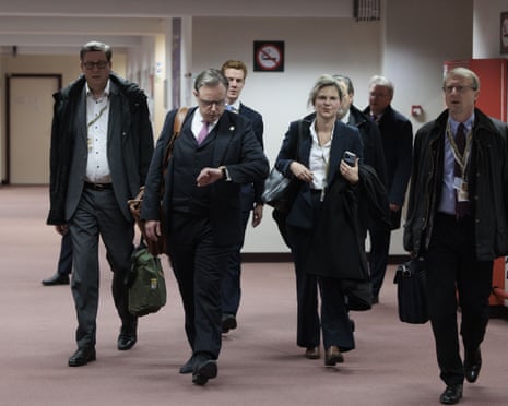 Belgian prime minister Bart De Wever (C) pictured after a summit of Heads of State and Government of the European Union (18-19 December), in Brussels.