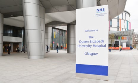 Entrance to Queen Elizabeth University hospital in Glasgow