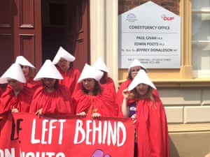 Pro choice campaigners outside Belfast’s Crown and high courts