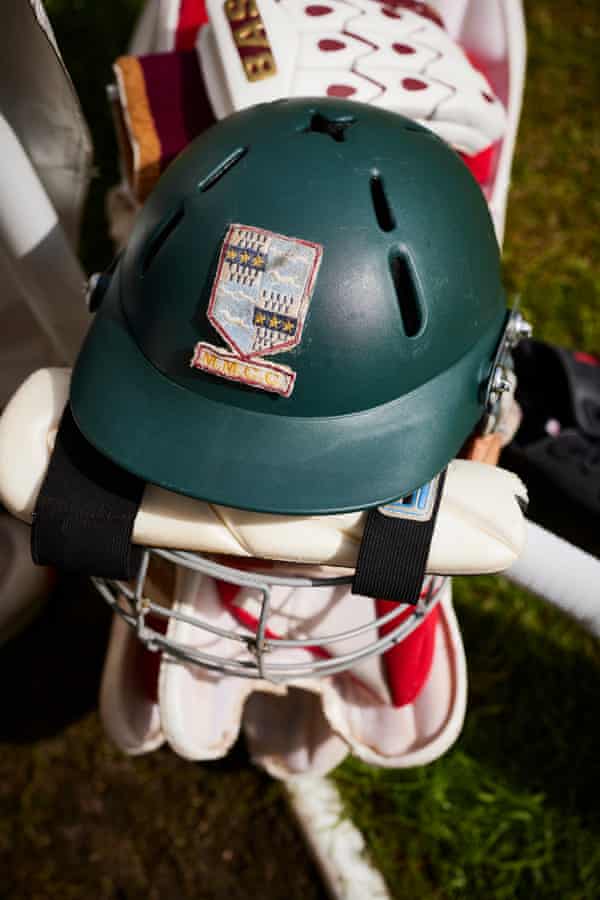 Yorkshire cricket’s great divide: ‘We’ve got to stop looking over the fence at each other’ | Cricket 4 A helmet, belonging to a Darulshafa CC player, bearing the badge of Manningham Mills, which was disbanded in controversial circumstances.