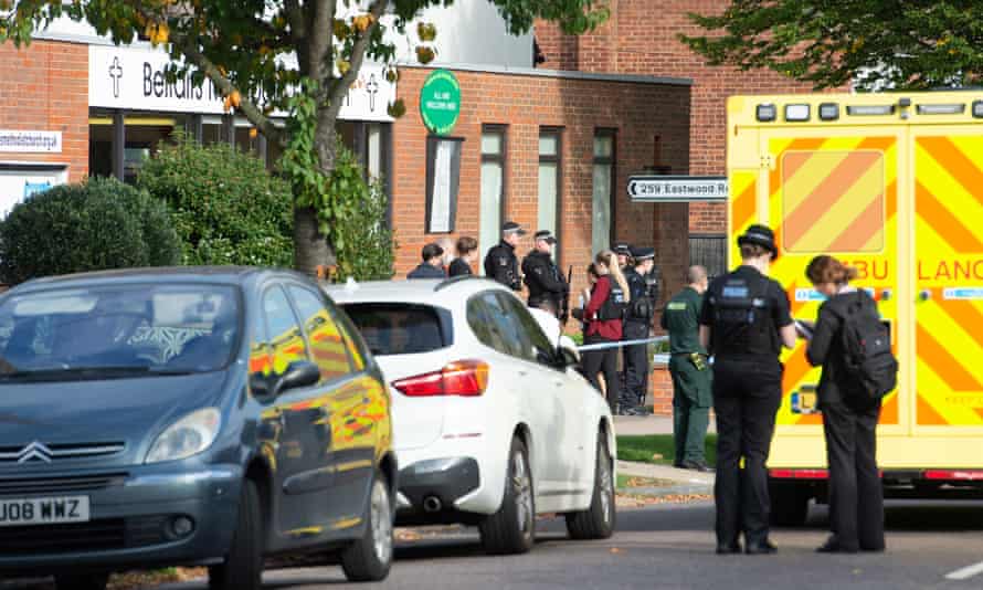 Emergency services at the scene of stabbing in Li-on-Sea