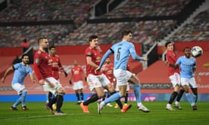 John Stones opens the scoring in the Carabao Cup semi-final from a Manchester City free-kick.