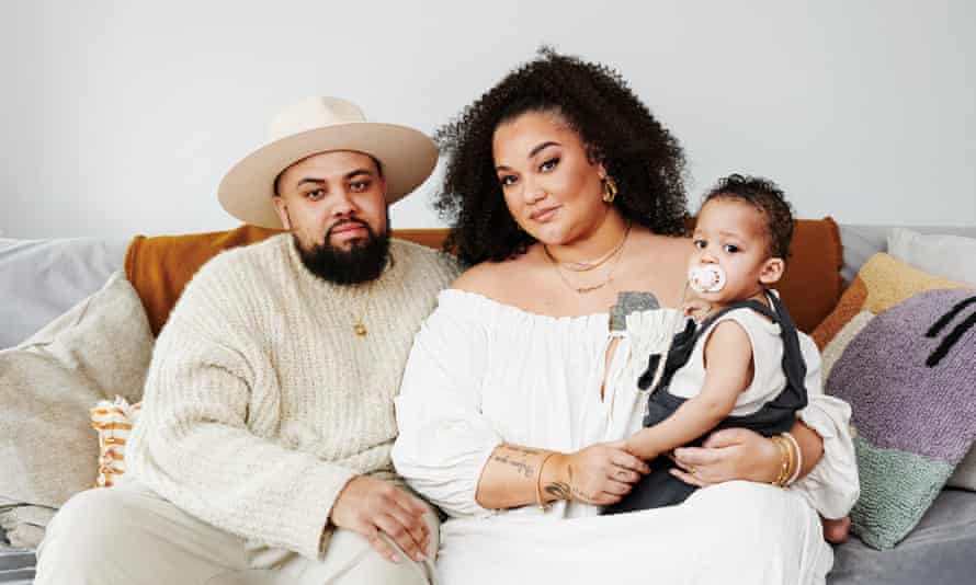 Grace Victory with her son, Cyprus, and partner, Lee Williams.