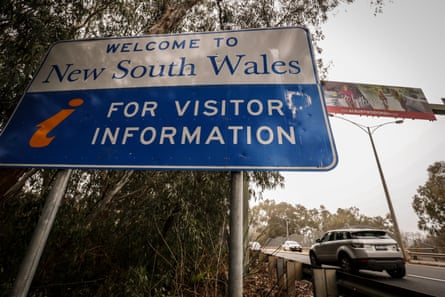 A welcome to NSW sign in Albury