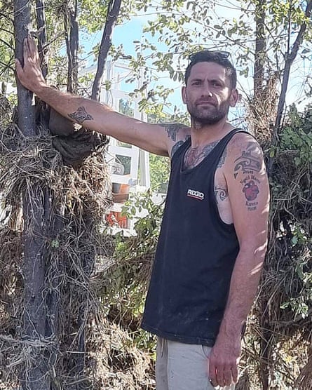 Rikki Reed, who survived Cyclone Gabrielle clinging to a tree in the flood waters through the night