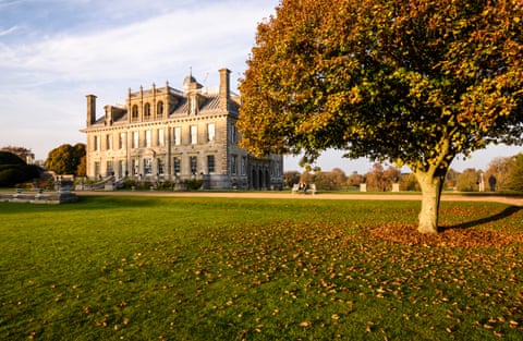 Autumn sunshine over Kingston Lacy, an elegant Italianate country mansion set in attractive formal gardens