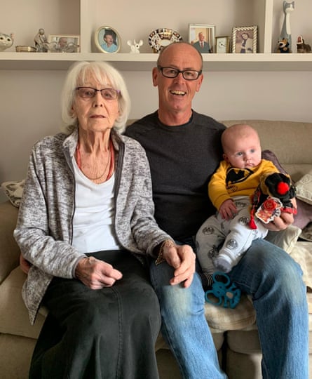 Marian Long, 91, with her son Barry Long and great-grandson Louis