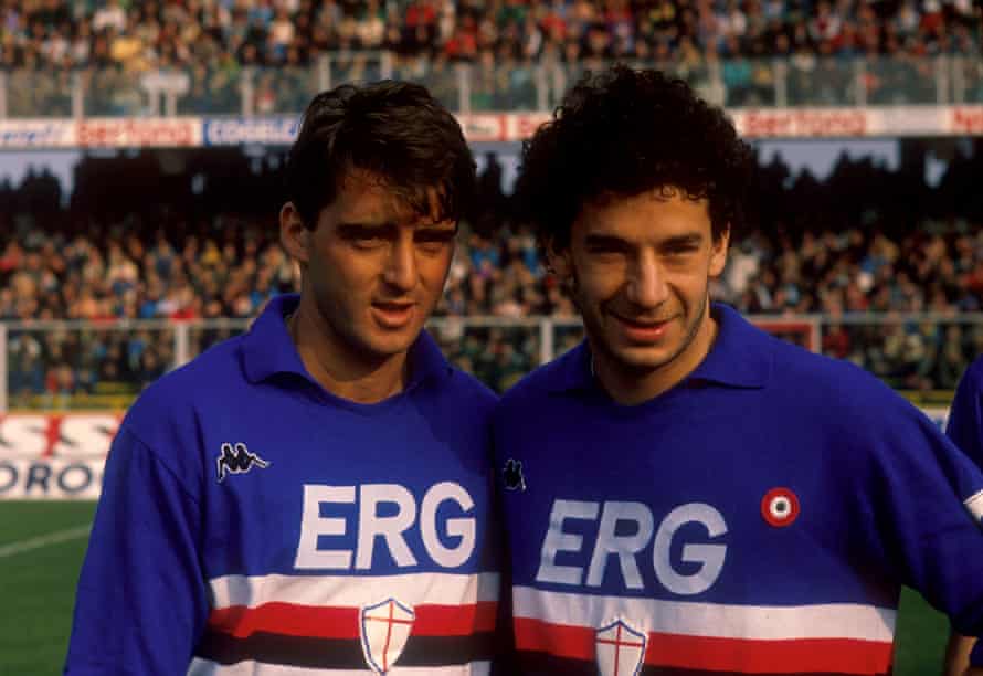 Roberto Mancini et Gianluca Vialli à la Sampdoria lors de la saison 1989-90.
