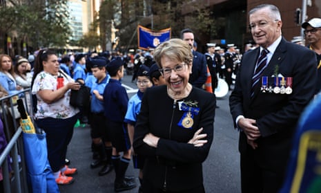 Governor of NSW Margaret Beazley looks on ahead of the march.