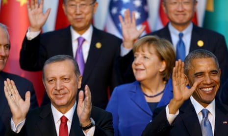 G20 leaders with Recep Tayyip Erdoğan in Antalaya on 15 November