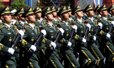 Soldiers from the People’s Liberation Army join a parade in Moscow