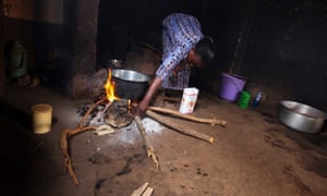 Cooking using firewood in Kibwezi, Kenya.