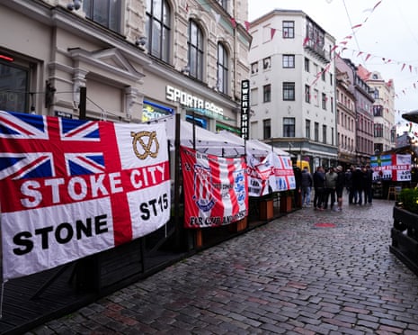 The pre-match scene in Riga