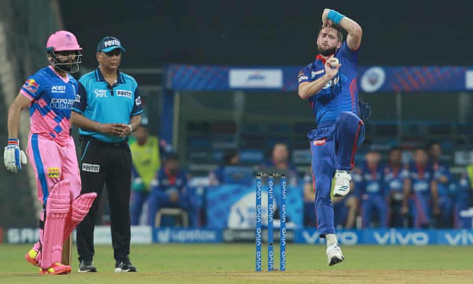 Chris Woakes bowls for the Delhi Capitals back in May, but the England all-rounder is one of a number of players who will not feature in the rescheduled finish to the IPL.