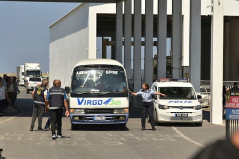 Some of the survivors arrive at the port of Kyrenia in the Turkish occupied northern part of Cyprus.