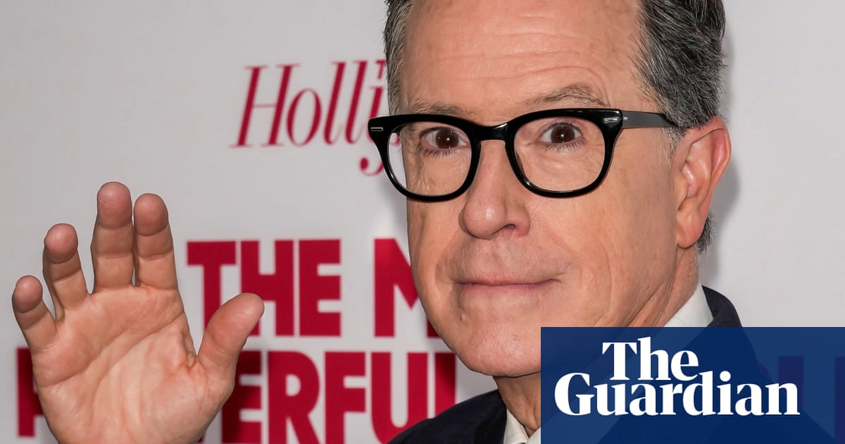 ‘He had a unique ability to be human’: late-night TV says goodbye to Stephen Colbert
