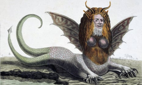 Part of a print, Harpy, Monster Found on the Shores of Lake Fagua in Chile, 1784.