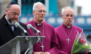 The archbishop of Canterbury, Justin Welby, at a vigil with other religious leaders for the victims of the London Bridge terror attack.