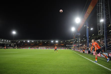 Alfie Doughty takes a long throw for Luton against Burnley in midweek.