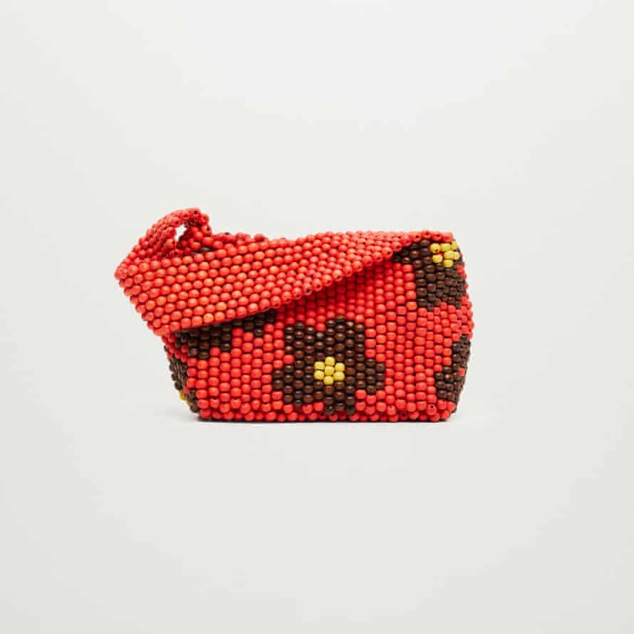Floral beaded bag by Mango