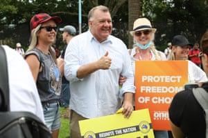 Palmer United MP Craig Kelly at the Reclaim the Line protest, Sydney