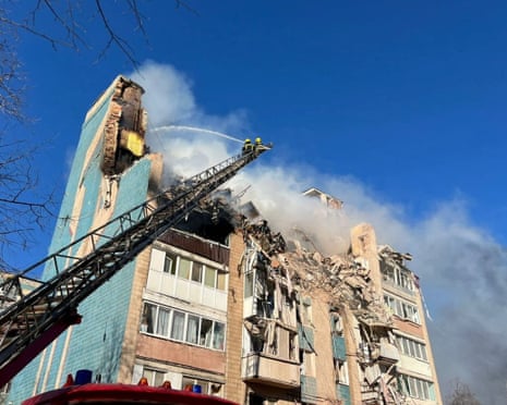 building crumbling after being bombed
