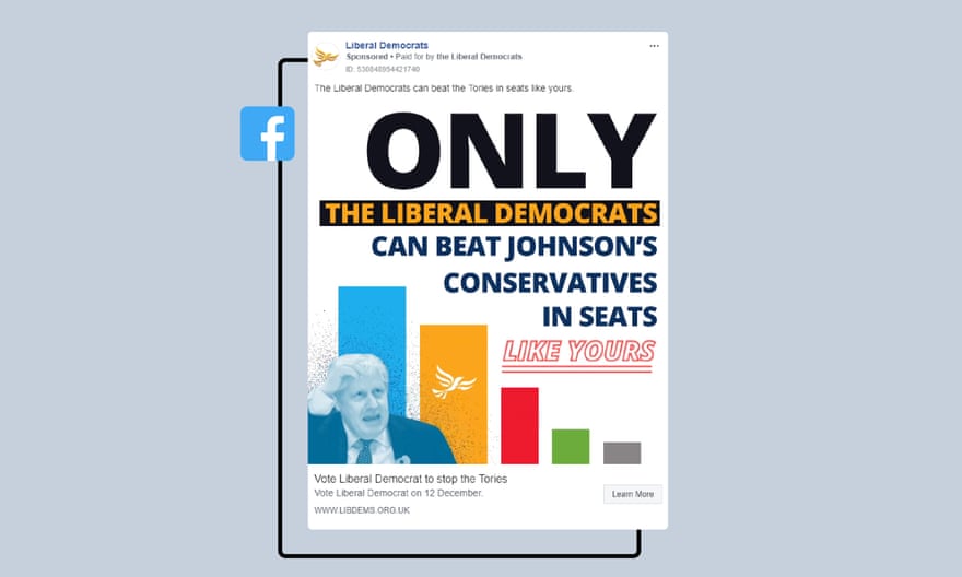 Liberal Democrat campaign ad on Facebook
