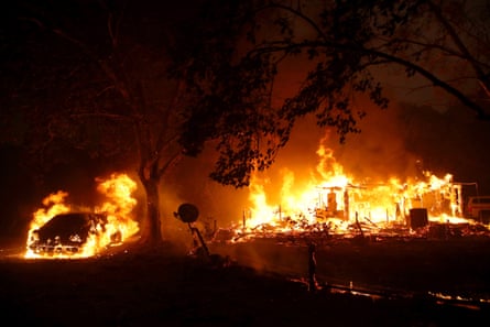 The Kincade fire consumed homes in Geyserville, California.