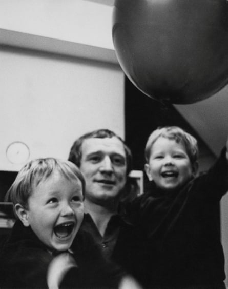Richard Harris at home with his sons Damian and Jared, February 1966
